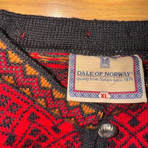 Vintage Dale of Norway Wool Nordic Cardigan XL Norwegian Ski Sweater Alpine - Picture 8 of 12